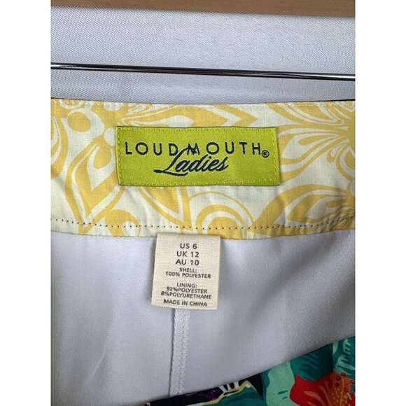 Loudmouth Ladies Flamingo & Floral Print Skirt Size 6 Polyester Made In China - Picture 5 of 5